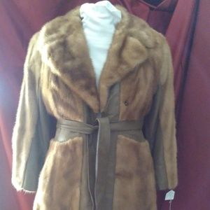 Retro Mink and Leather Coat